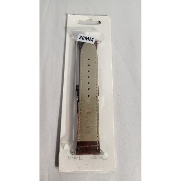 38mm Brown Leather Apple Watch Band Replacement Strap - Picture 2 of 4